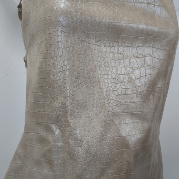 Tic Toc Women's Tan Croc Pattern Mini Dress , Size L - Picture 2 of 7